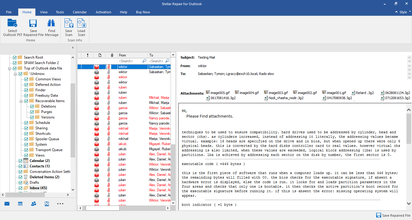 Preview your PST file before getting it repaired