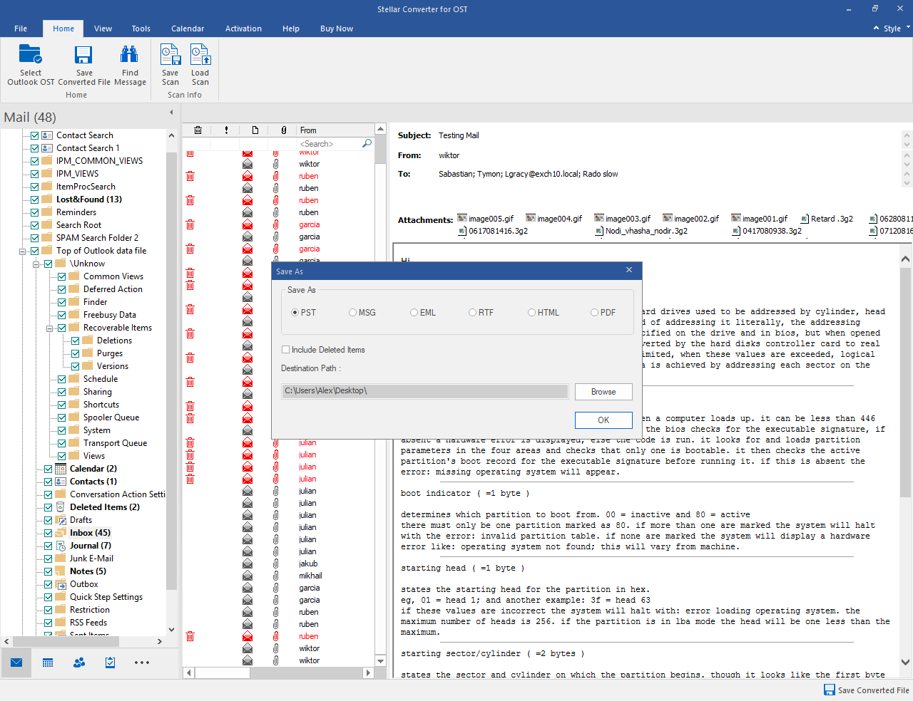 File options for saving the converted file