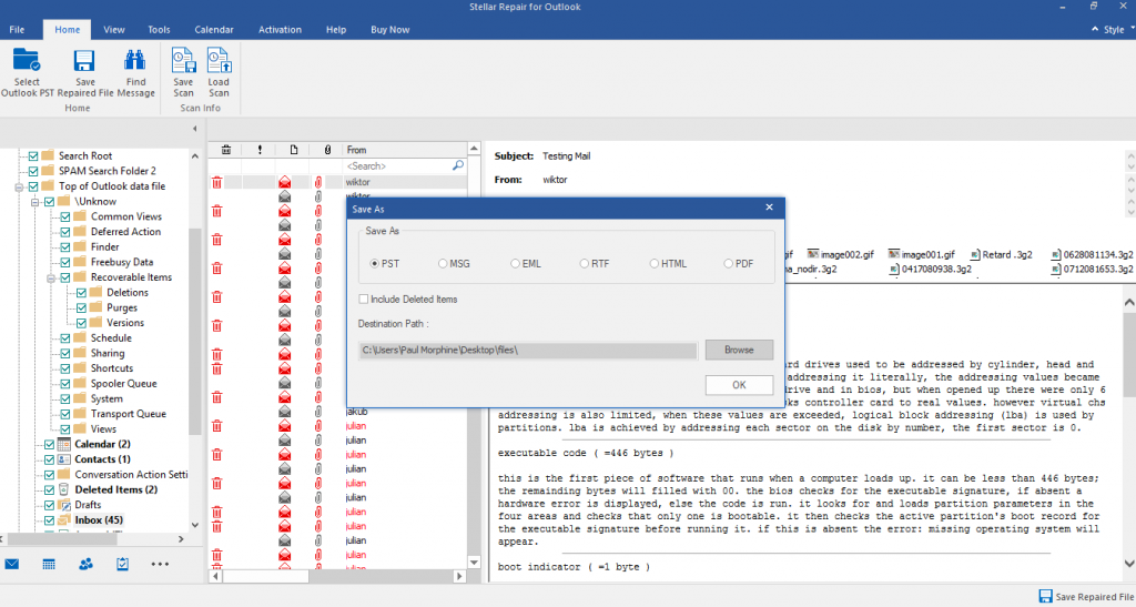 email headers corruption outlook