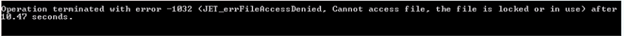 Operation terminated with error