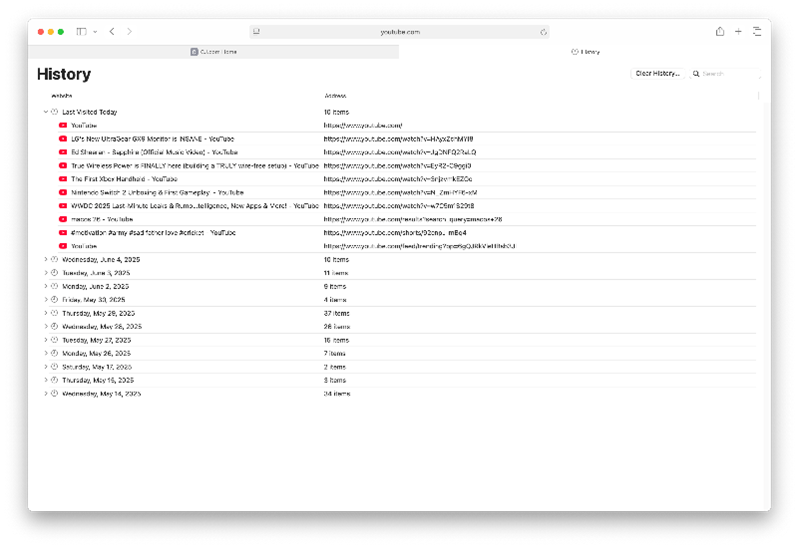 Safari browsing history 3