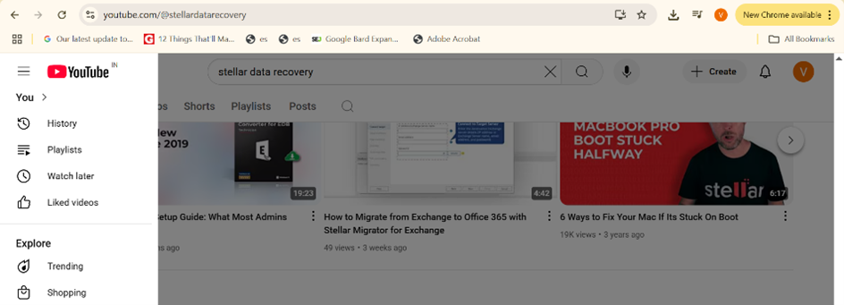YouTube's Playlist and Liked Videos section for the URL of the deleted video
