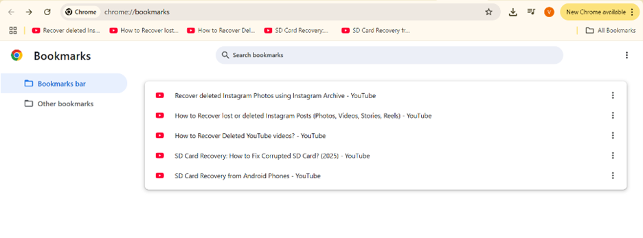 check your web browser’s bookmarks
