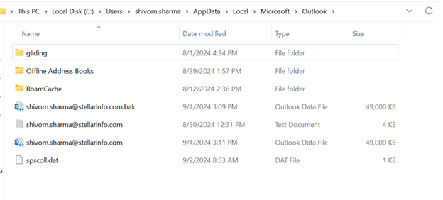 Data file location 