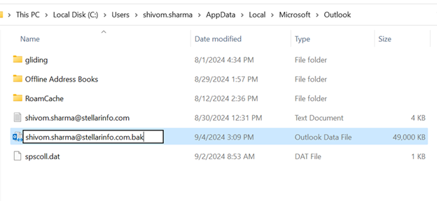 Outlook Data file 