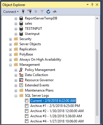 Check SQL Server Log