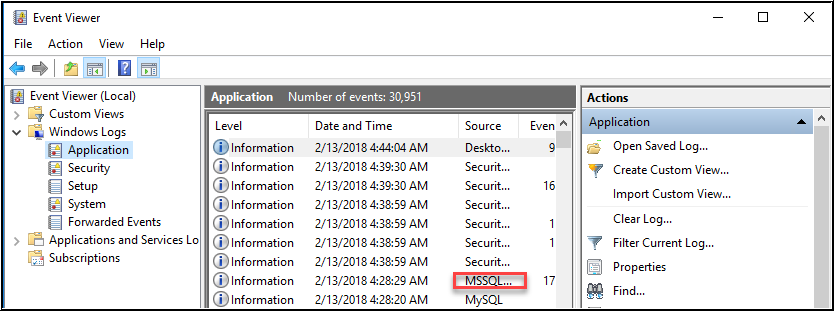 Windows log application