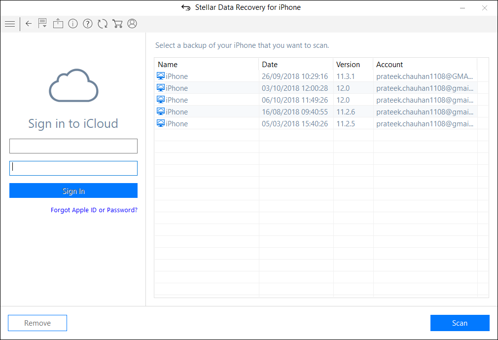 Stellar Data Recovery for iPhone- recover from iCloud
