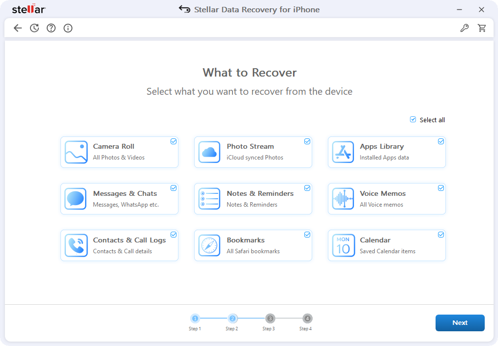 Stellar Data Recovery for iPhone Step 2