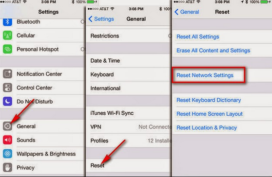 Reset iPhone Network Connections