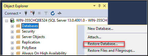 restore database