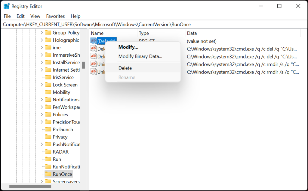 Search for Registry Editor