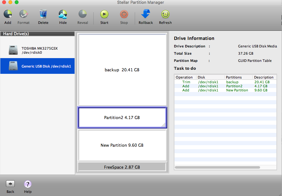 Stellar Partition Manager - Interface