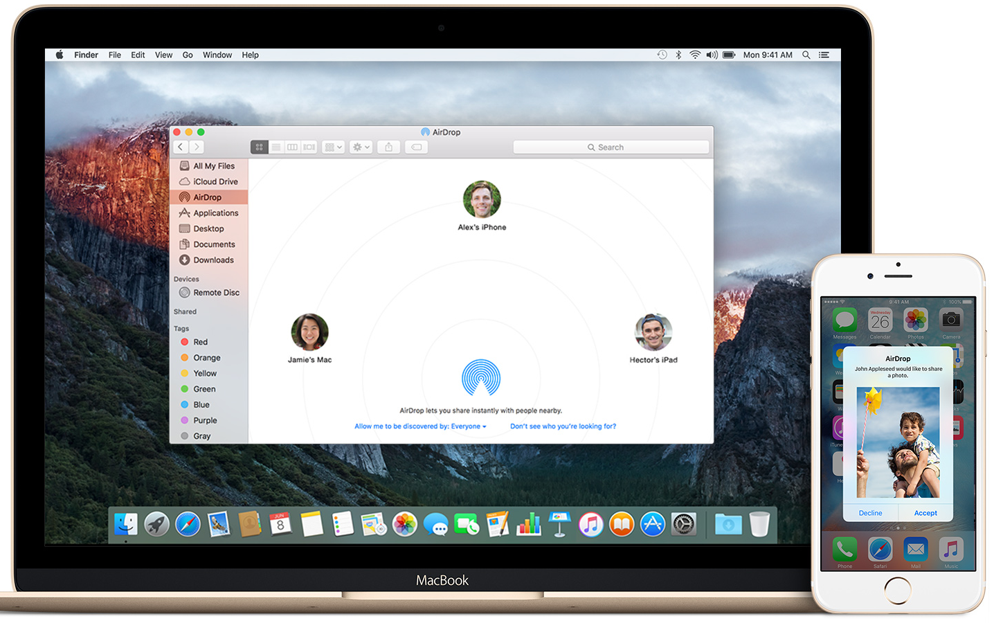 Transfer Mac files to iPhone via AirDrop