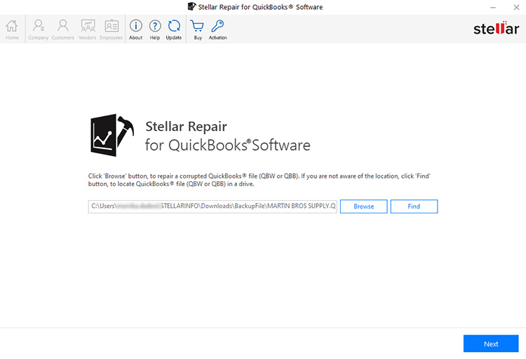 Select File in Stellar Tool