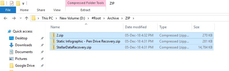 Deleted ZIP files successfully recovered