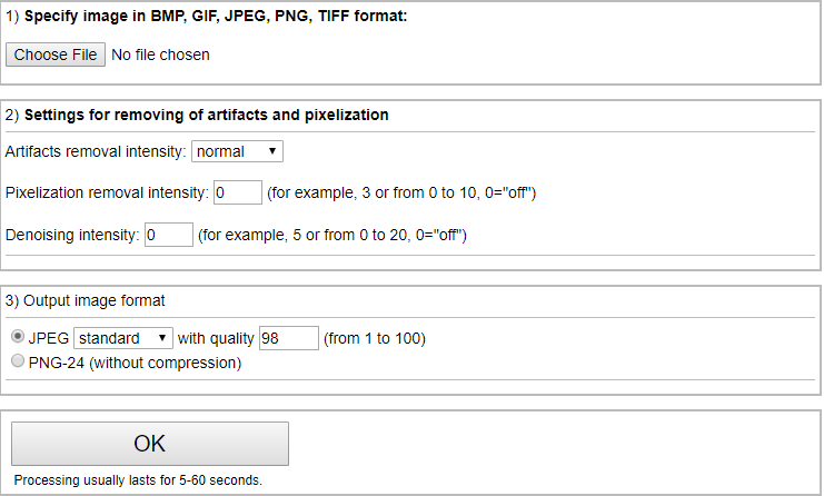 How to Remove JPEG artifacts and Pixelization