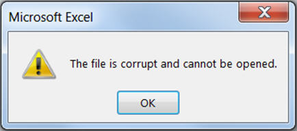 The File is Corrupt and Cannot be Opened Error Message