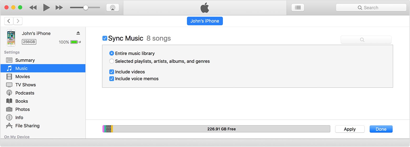 lost iTunes music