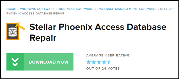 Image of CNET reviews of Access repair software