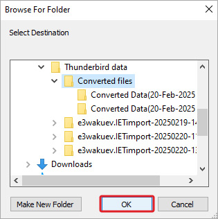 Click on Browse to select the destination folder to save the PST file