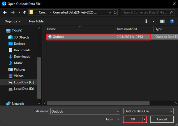 Select the destination directory