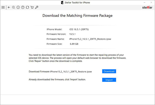 download the latest iOS version of the firmware file