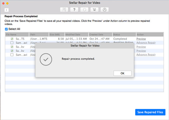 Stellar Repair for Video - Save Repaired Files