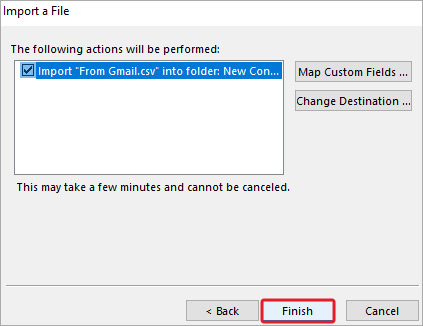 click on Finish