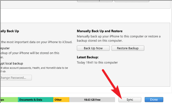 click on Restore Backup