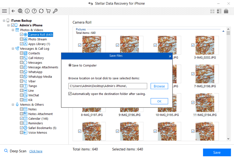 Save your recovered data in computer