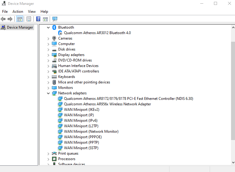 Device Manager - Network adapters