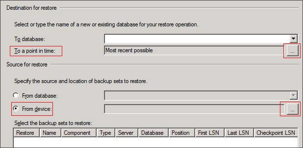 restore database in SQL Server 2008 R2