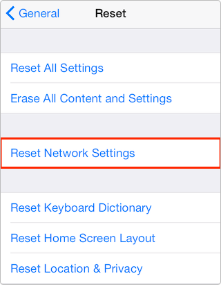 Reset Network Settings on your iPhone