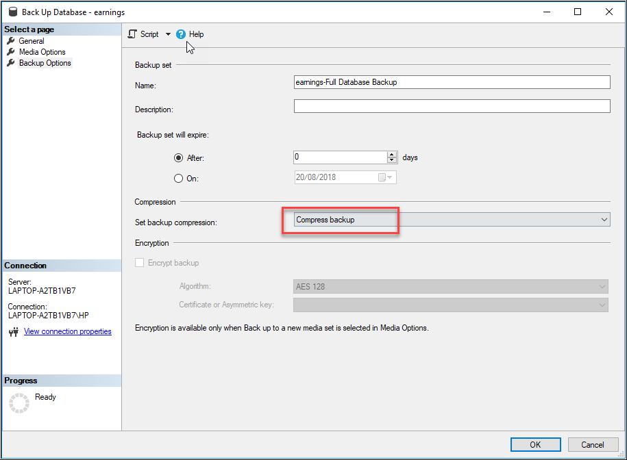 Backup and Restore SQL Server Database