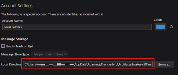 Copy the address given in the Local Directory
