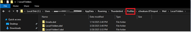click on Profiles in the address bar