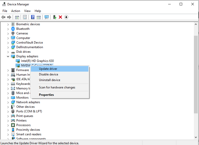 update graphics driver