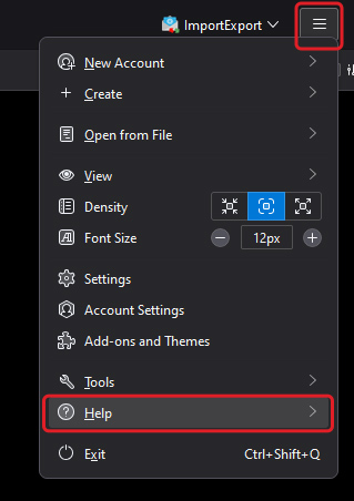 Click on the hamburger icon