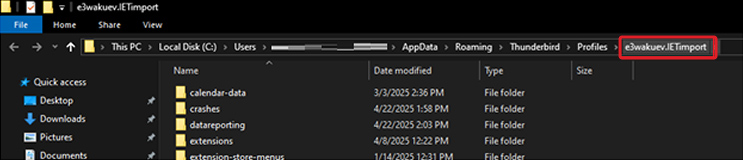 open the folder containing all of the mailbox data