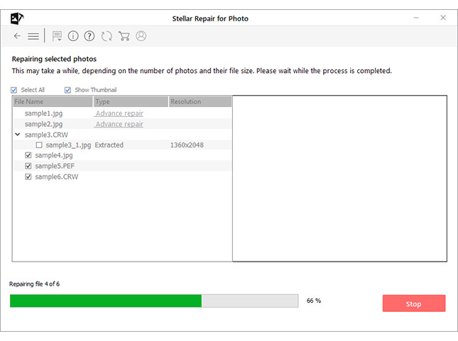 Stellar Photo Repair Scanning