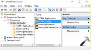 dcom config component services