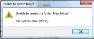 unable to create folder