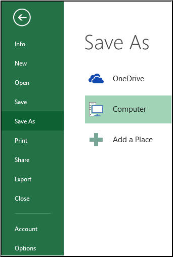 Excel Save As