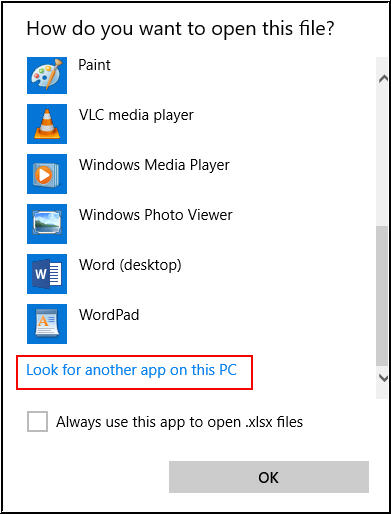 Look for another app
