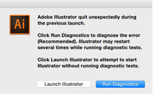 fix Adobe Illustrator crash-run diagnostic