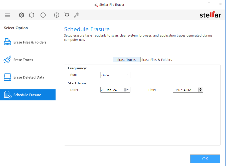 Click the Schedule Erasure option