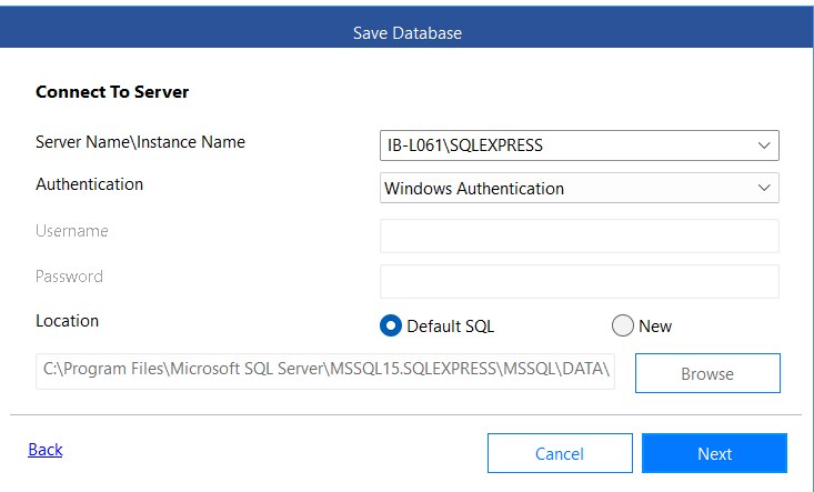 select a location to save the repaired file 