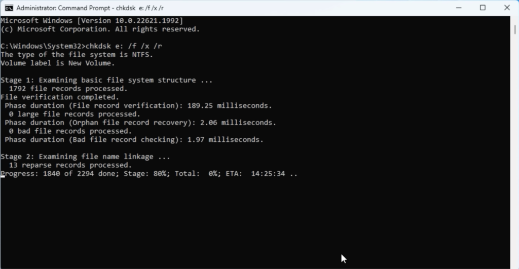 Administrator command window