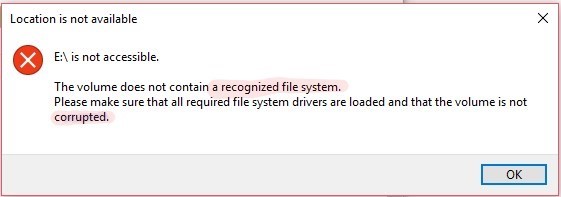 Drive Not Accessible